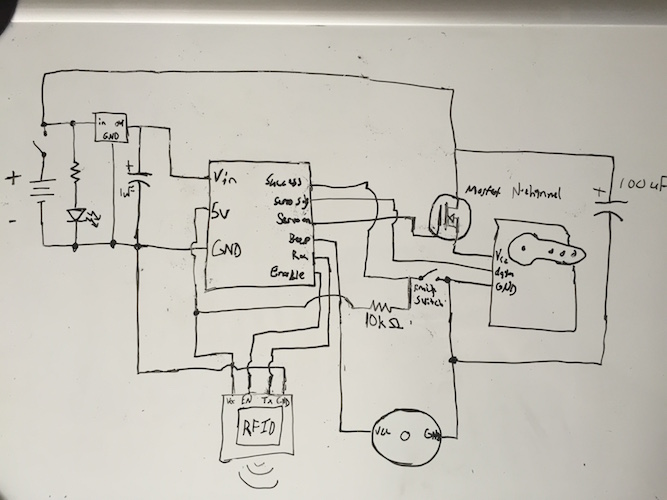 Circuit plan on whiteboard