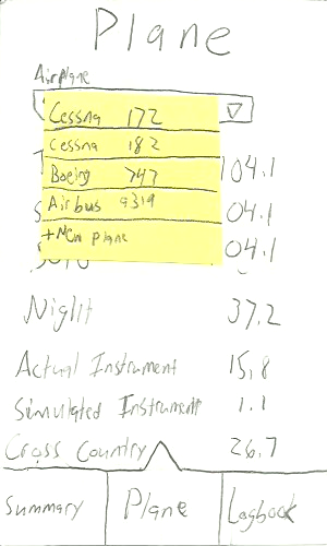 Low fidelity plane page